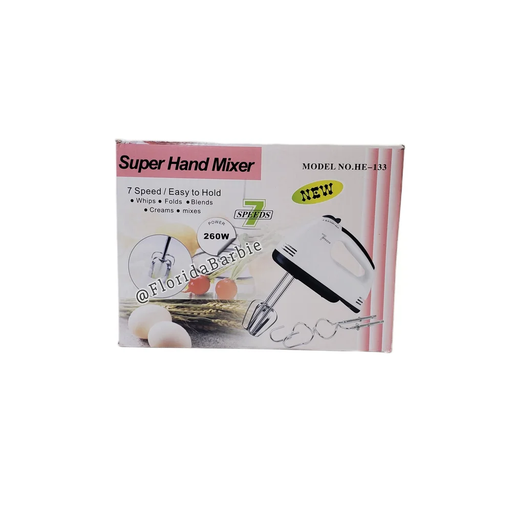 NIB Kitchen Electric Hand Mixer Home Cooking Tools Stainless Steel Accessories